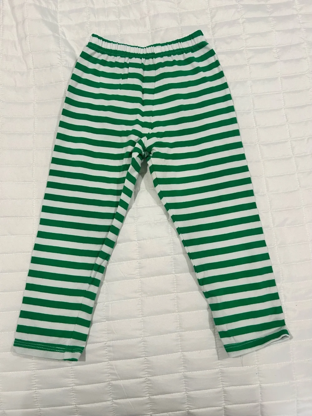 Girls' White & Green Holiday Tree Pajama Set
